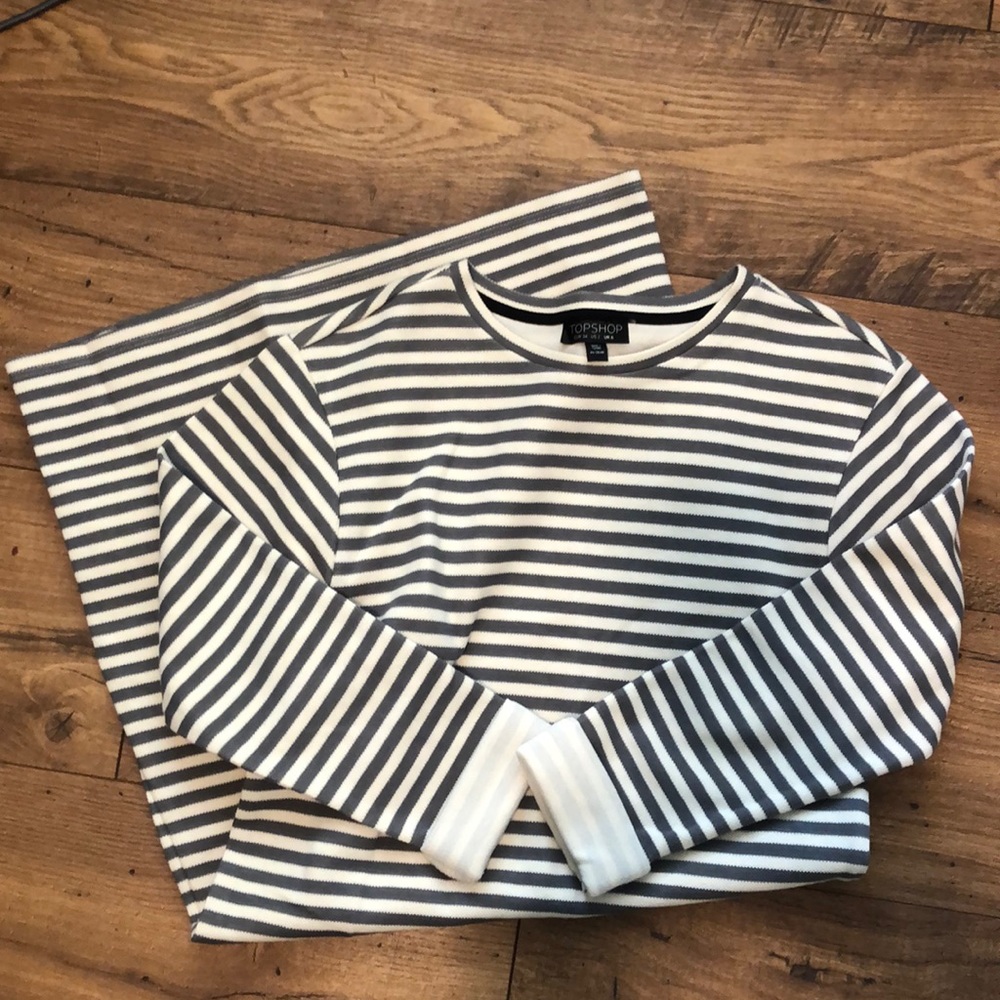 Topshop Black and White Striped Dress